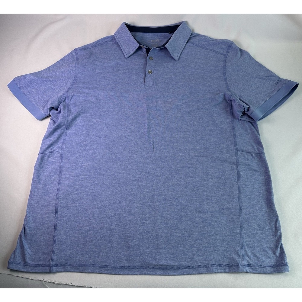 Chaps Golf Polo Shirt Mens Size 2XL Light Blue Short Sleeve Performance